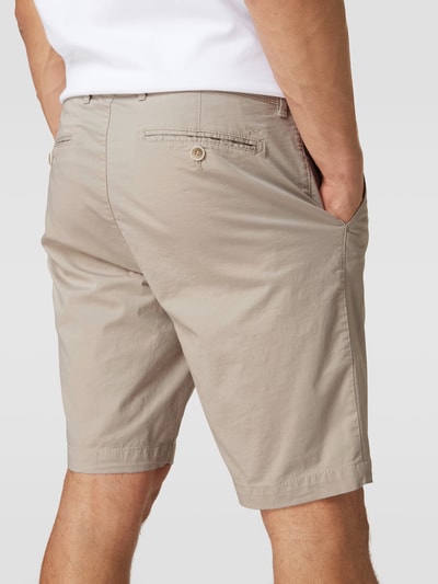 Brax Korte straight fit chino met stretch, model 'Bozen' Zand gemêleerd - 3