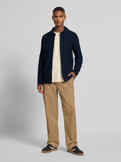 SELECTED HOMME Regular Fit Hemdjacke aus reiner Wolle Modell 'NEALY' Dunkelblau 1