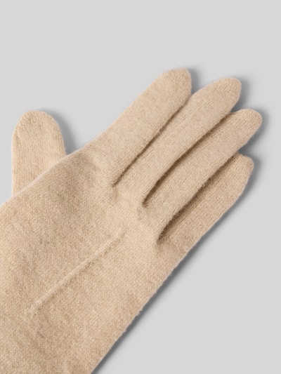 Roeckl Handschuhe aus Woll-Mix Modell 'Leather Piping Touch' Beige 3