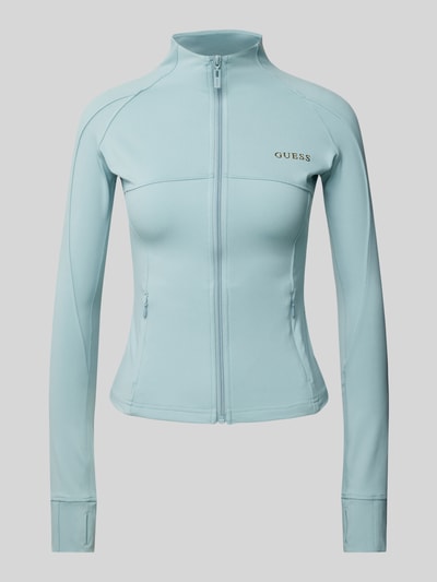 Guess Activewear Sweatjacke mit Label-Applikation Modell 'MARIKA' Hellblau 1