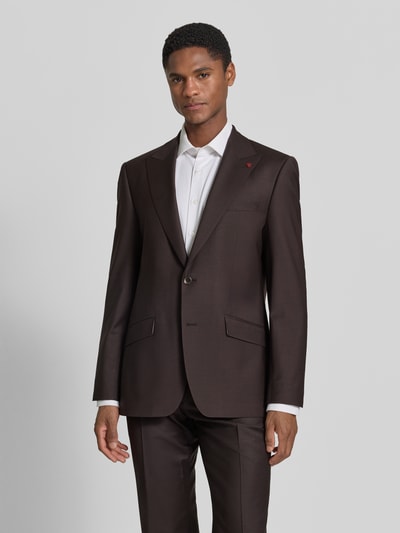Männermodel trägt Straight Fit Anzugjacke mit Reverskragen von Roy Robson aus Elastischer-Material-Mix, 2-Knopfleiste, Pattentaschen, Anzug-Stoff:, Anzug-Farben:, Ganzkörperansicht von vorne.