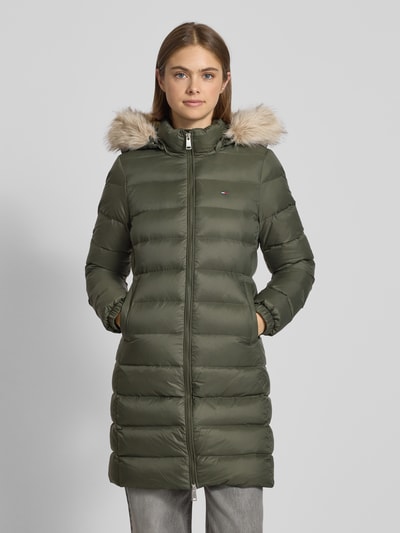 Tommy Jeans Płaszcz puchowy o kroju regular fit z wypełnieniem kaczym puchem Oliwkowy 4