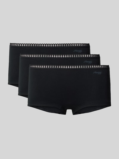 Sloggi Pants mit Label-Print im 3er-Pack Modell 'GO Crush' Black 1