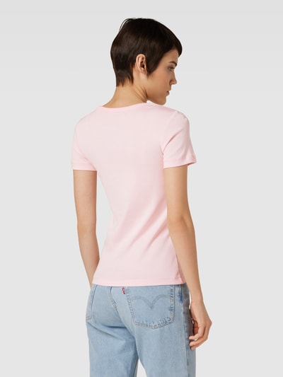 Esprit T-shirt met afgeronde V-hals Roze - 5