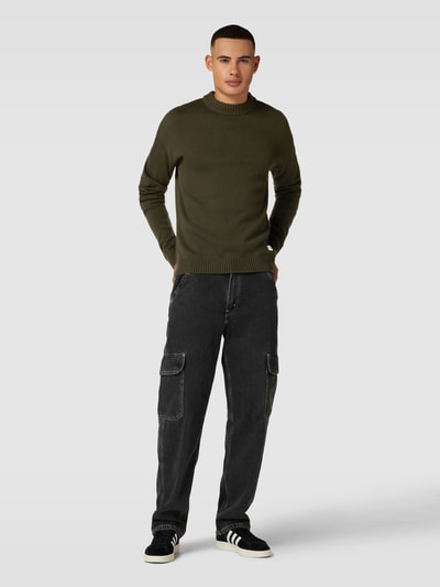 Jack & Jones Sweter z dzianiny z okrągłym dekoltem model ‘JACK’ Oliwkowy 1