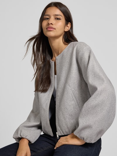 FREE/QUENT Jacke mit Rundhalsausschnitt Modell 'Yanna' Hellgrau 3