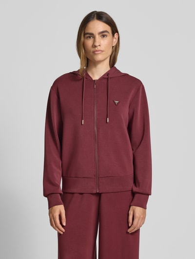 Guess Activewear Sweatjack met labelapplicatie Bordeaux - 4