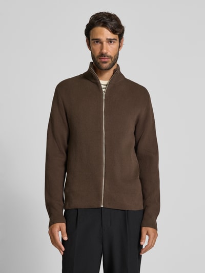 Lindbergh Strickjacke mit Strukturmuster Mittelbraun 4