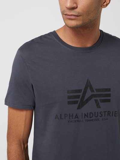 Alpha Industries T-shirt z nadrukiem z logo model ‘BASIC’ Antracytowy 3