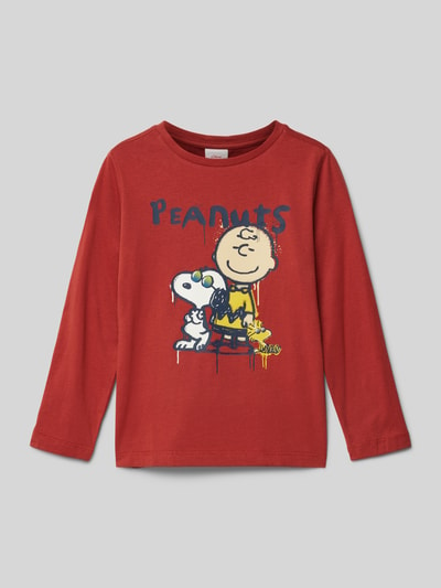 s.Oliver RED LABEL Regular fit shirt met lange mouwen van puur katoen met Peanuts®-print Roestrood - 1