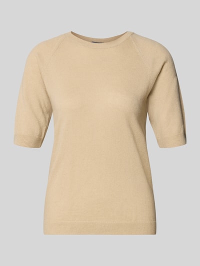 MM Regular fit gebreide pullover van een mix van wol en kasjmier, model 'YEN' Beige - 2
