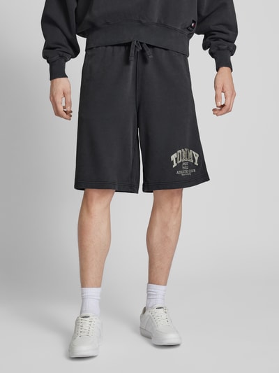 Tommy Jeans Regular fit sweatshorts met tunnelkoord, model 'ATHLETIC BBALL' Zwart - 4