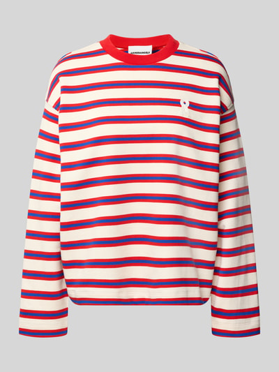 Productfoto, Oversized Sweatshirt aus reiner Baumwolle Modell 'ICONIC A FRANKA BOLD' van Armedangels, gestreept meerkleurig, label stitching, crew neck, geribde boorden, sweatstof, unicolor