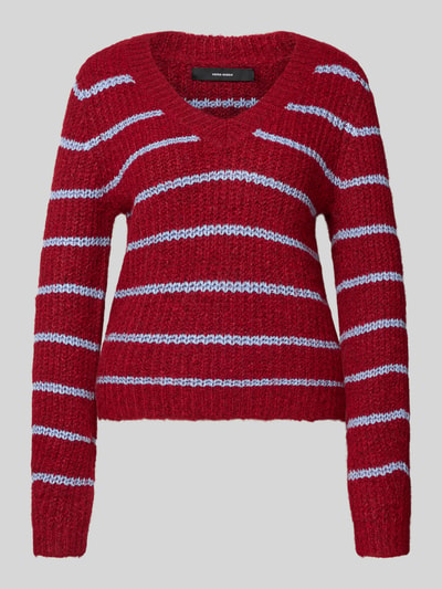VERO MODA Regular fit gebreide pullover met wol, model 'AWESOME' Bordeaux - 2
