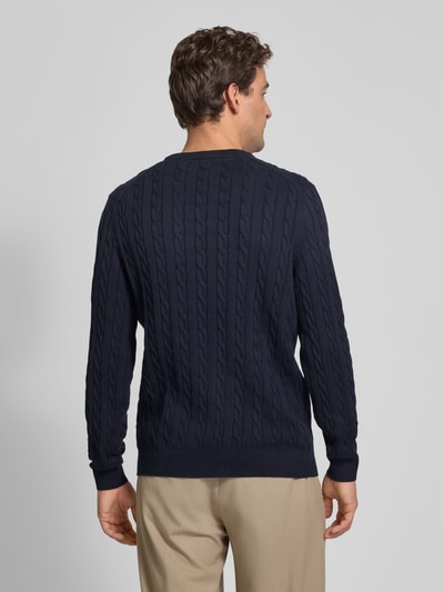 Christian Berg Men Gebreide pullover met ronde hals Marineblauw - 5