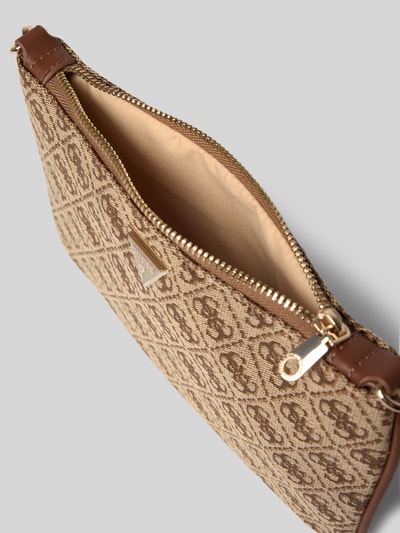 GUESS Shoulder Bag mit Allover-Brand-Stickereien Cognac 4