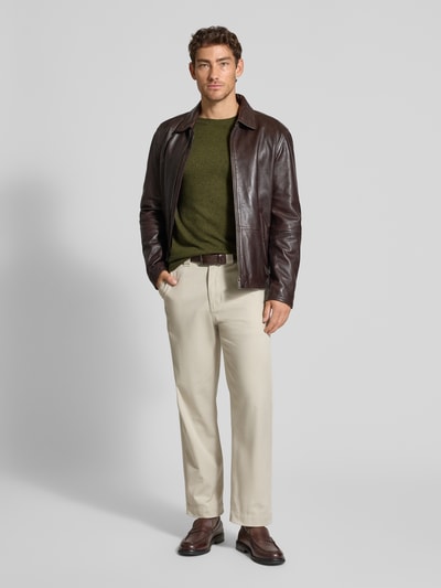 MCNEAL Gebreide pullover van wolmix met kasjmier Olijfgroen gemêleerd - 1