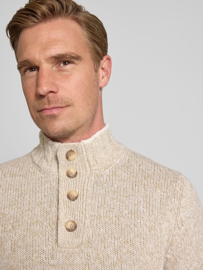 GRAN SASSO Gebreide pullover van scheerwol met schipperskraag Zand - 3