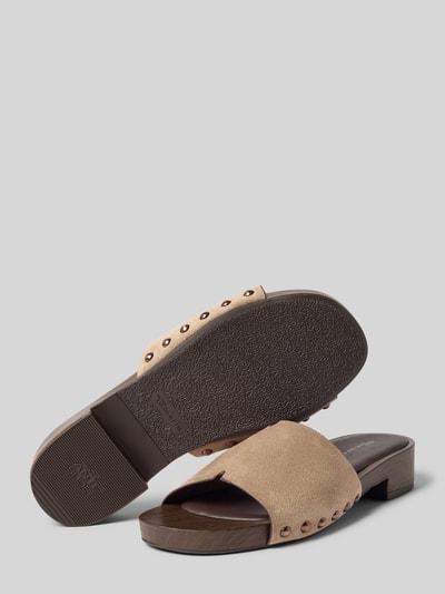 Tamaris Pantoletten mit Innensohle aus Leder Camel 4