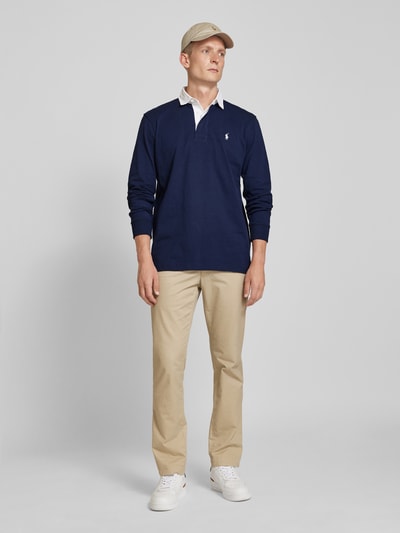 Polo Ralph Lauren Rugby-Shirt mit Label-Stitching Marine 1