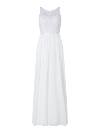 Luxuar Abendkleid mit Spitze Weiss 1