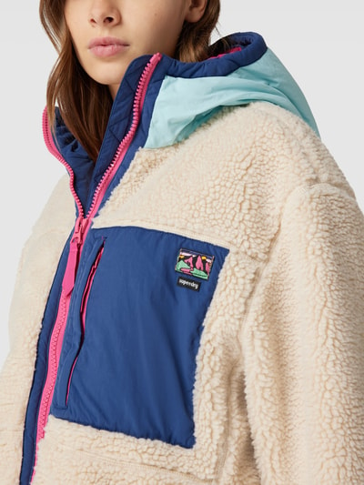 Superdry Sherpa Jacket im Colour-Blocking-Design Modell 'VINTAGE' Ecru 3