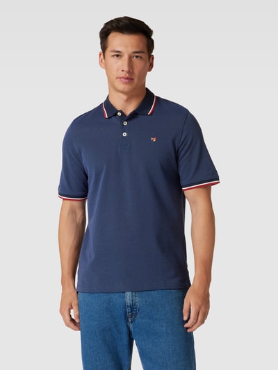 Jack & Jones Premium Koszulka polo z paskami w kontrastowym kolorze model ‘BLUWIN’ Królewski niebieski 4