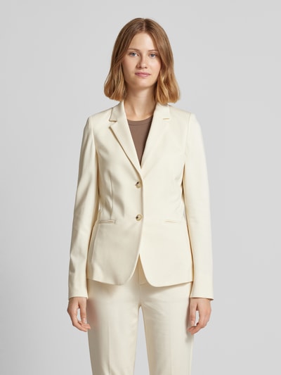 Oui Blazer met paspelzakken Ecru - 4