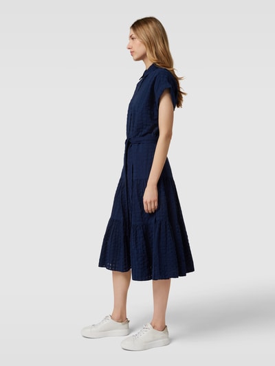 Lauren Ralph Lauren Hemdblusenkleid mit Strukturmuster Modell 'VILMA' Marine 4