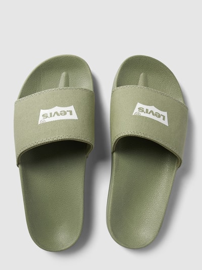 Levi’s® Acc. Slides mit Label-Print Modell 'JUNE' Oliv 3