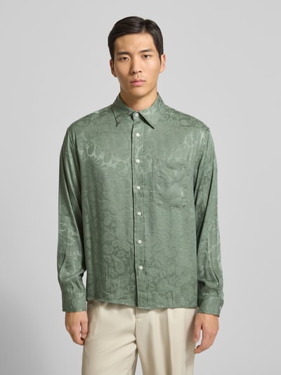 WOODBIRD Vrijetijdsoverhemd met knoopsluiting, model 'Buzo' Lindegroen - 4