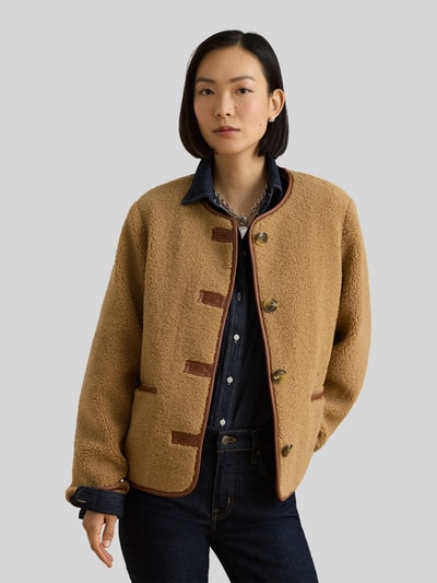 Lauren Ralph Lauren Teddyjacke mit kontrastierenden Paspeln Camel 4