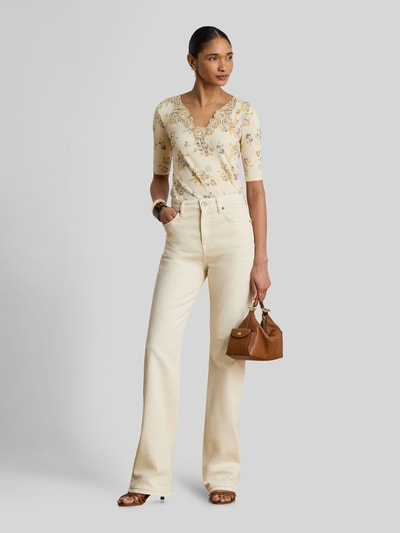 Lauren Ralph Lauren Slim Fit T-Shirt aus Baumwoll-Mix mit Spitzenbesatz Sand 1