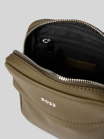 BOSS Schoudertas van echt leer Olijfgroen - 5