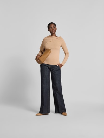 Rabanne Wollpullover in Strick-Optik Beige 1