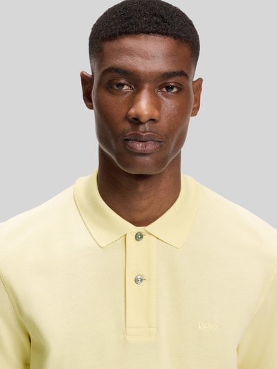 BOSS Regular Fit Poloshirt aus reiner Baumwolle Modell 'PALLAS' Hellgelb 3