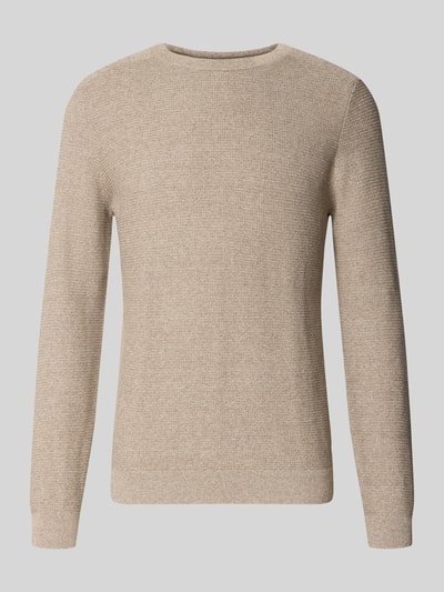Tom Tailor Pullover mit strukturierter Feinstrickoptik Taupe 1