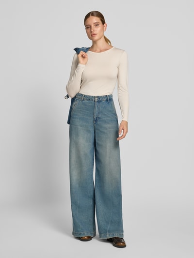 FREE/QUENT Shirt met lange mouwen van mix van viscose en elastaan model 'Liana' Offwhite - 1