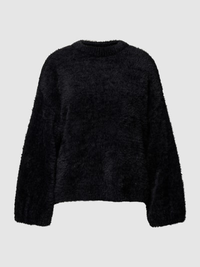 Only Oversized Pullover in Fell-Optik Modell 'IGGY' Black 1