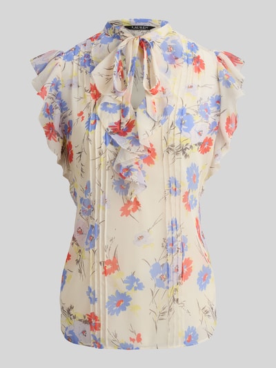 Lauren Ralph Lauren Shaped Fit Bluse mit Offizierskragen und materialgleicher Schluppe Ecru 2