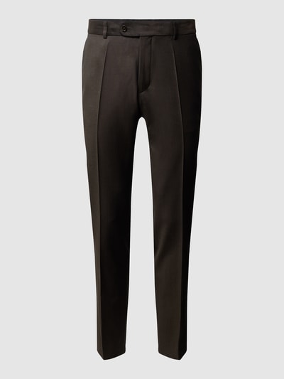 Carl Gross Modern fit pantalon van scheerwol Middenbruin - 2