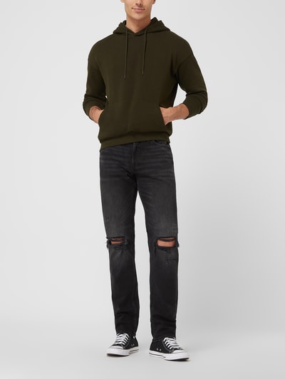 Jack & Jones Hoodie van katoenmix, model 'Star' Donkergroen - 1