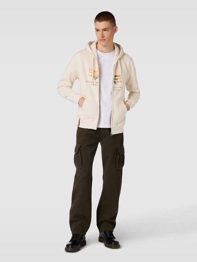 Alpha Industries Sweatjacke mit Kapuze Offwhite 1