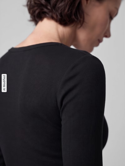 Jake*s Casual Slim Fit Body aus reiner Baumwolle Black 3