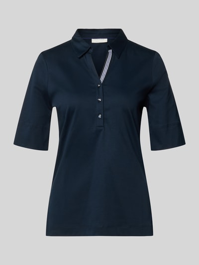 ETERNA Bluse mit 1/2-Arm und kurzer Knopfleiste Marine 2