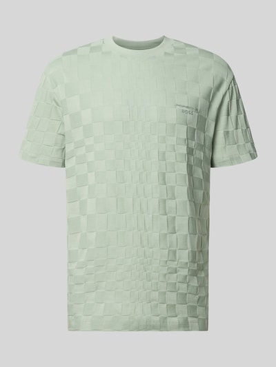 Produktfoto, mintgrünes Regular-Fit T-Shirt aus reiner Baumwolle Modell 'PS SPIRIT70' von BOSS Green, dezente Karostruktur, Herren T-Shirt