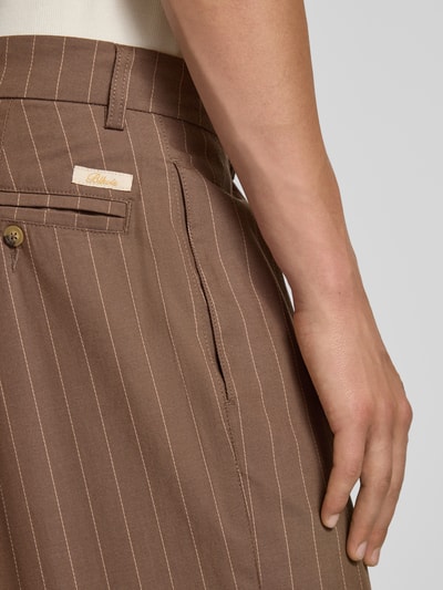 BLKVIS Spodnie z zakładkami w pasie, prostą nogawką i szlufkami na pasek Średniobrązowy 3