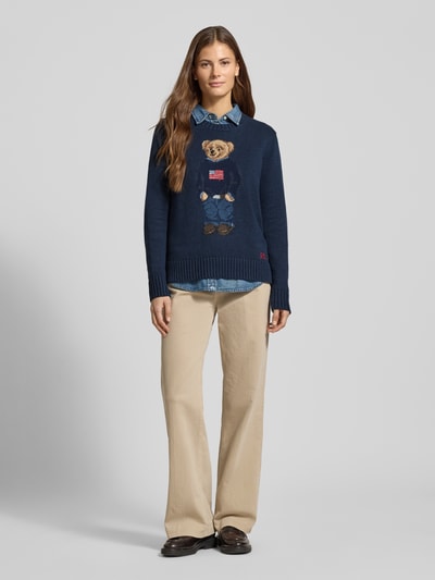 Polo Ralph Lauren Gebreide pullover met motief en ronde hals Marineblauw - 1