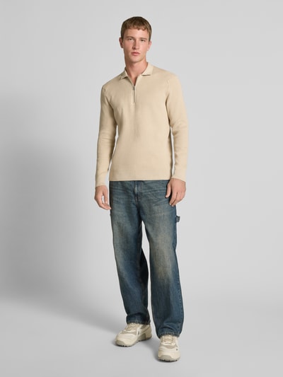 Only & Sons Regular Fit Strickpullover aus Baumwoll-Mix Modell 'PHIL' Beige 1