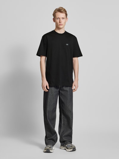 Calvin Klein Jeans T-Shirt mit geripptem Rundhalsausschnitt Black 1